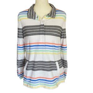 T by Talbots women's size S UPF50 long sleeve pullover snap front stretchy top